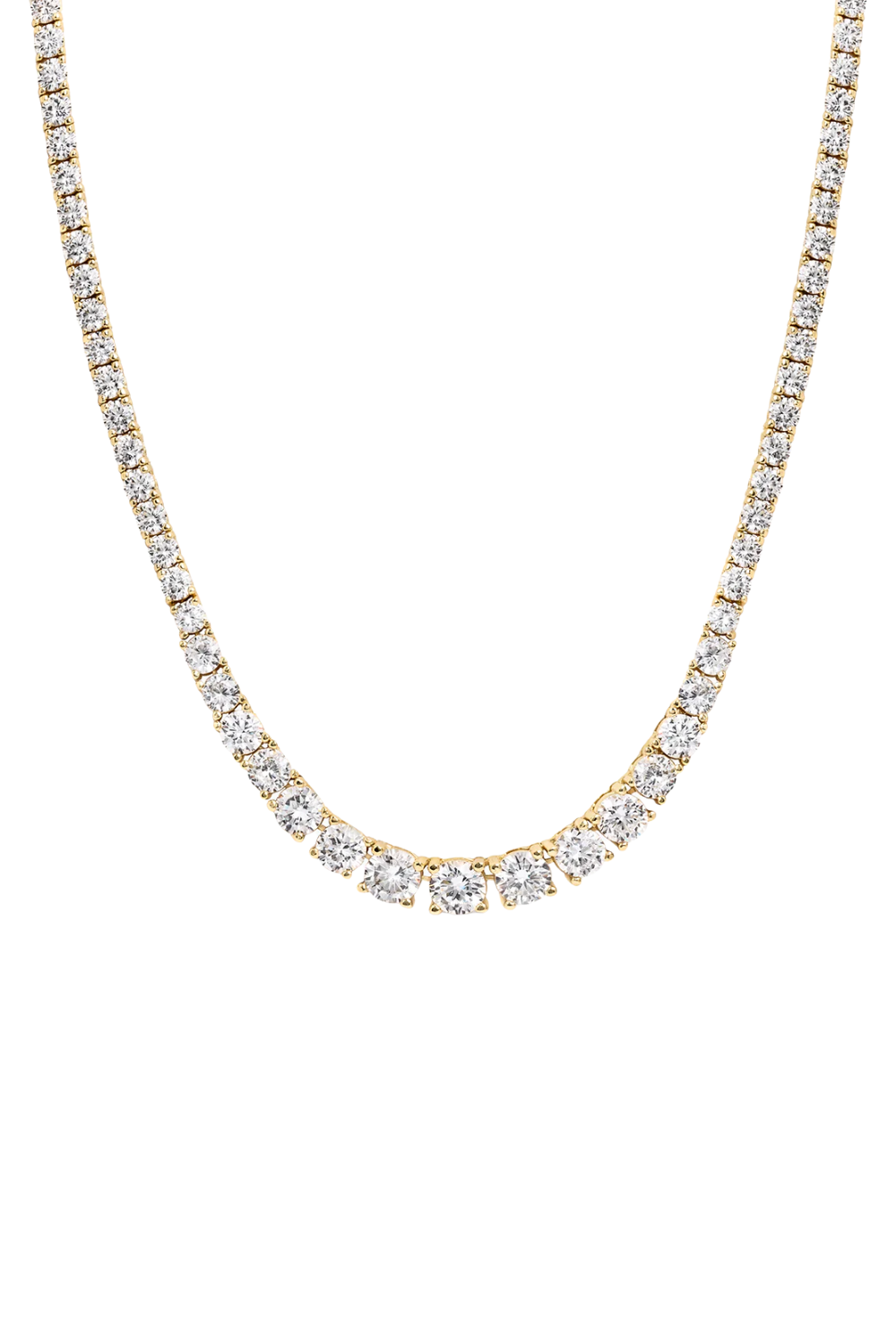 Dropped Tennis Necklace Gold