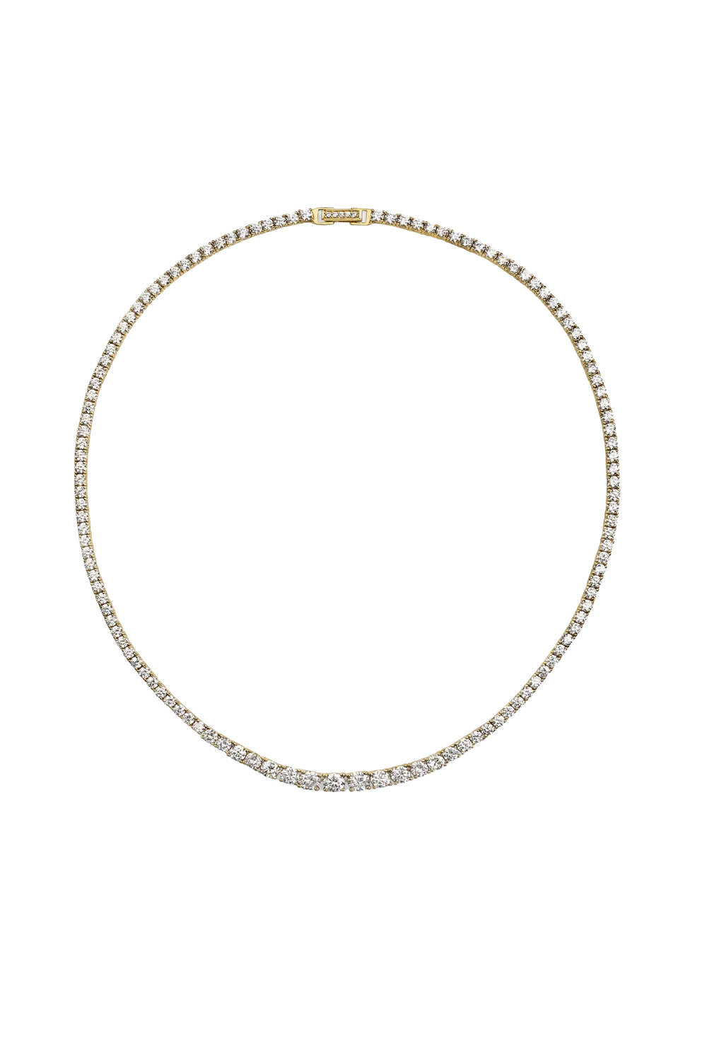 Dropped Tennis Necklace Gold