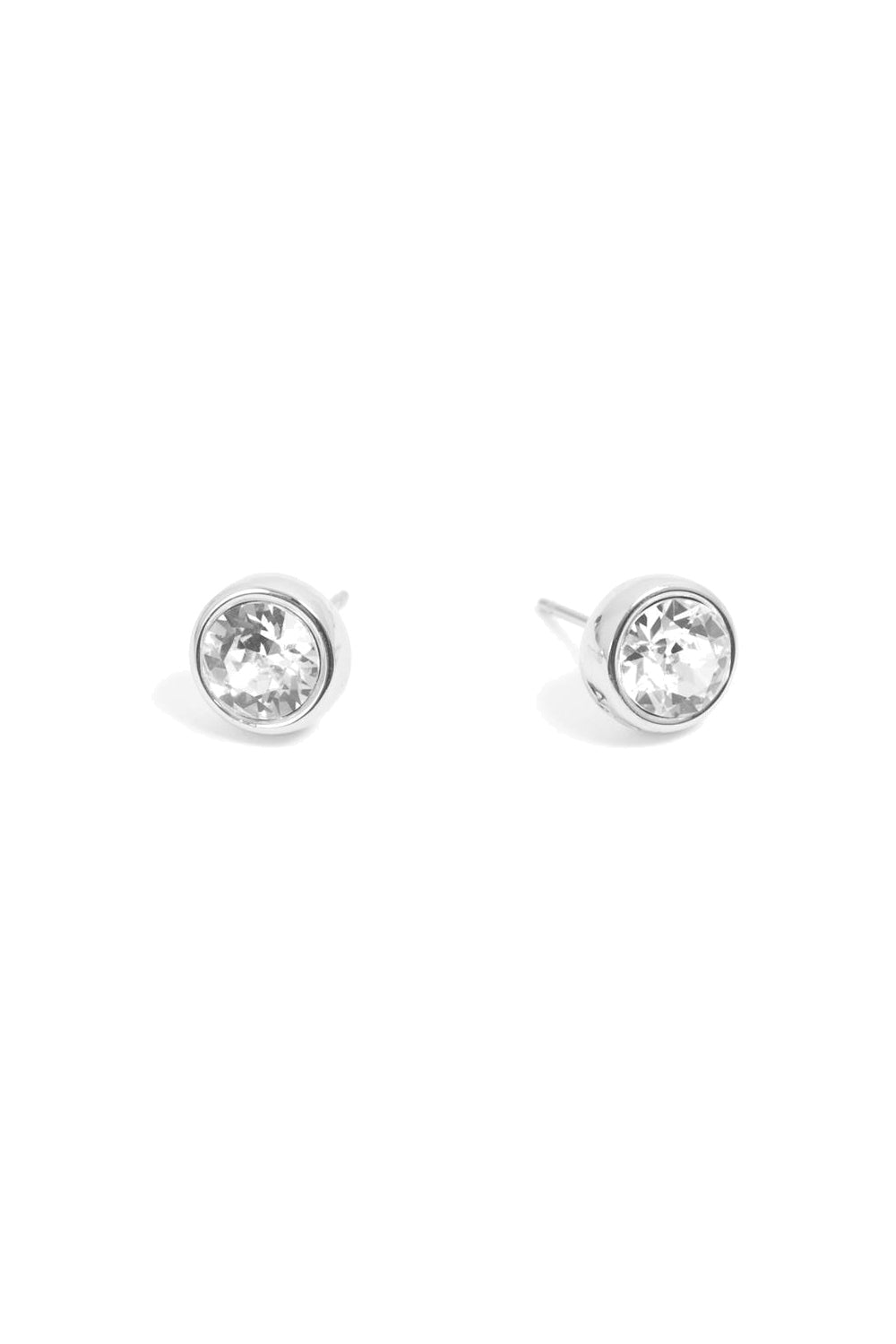 Earring Swarovski crystal 7mm Silver