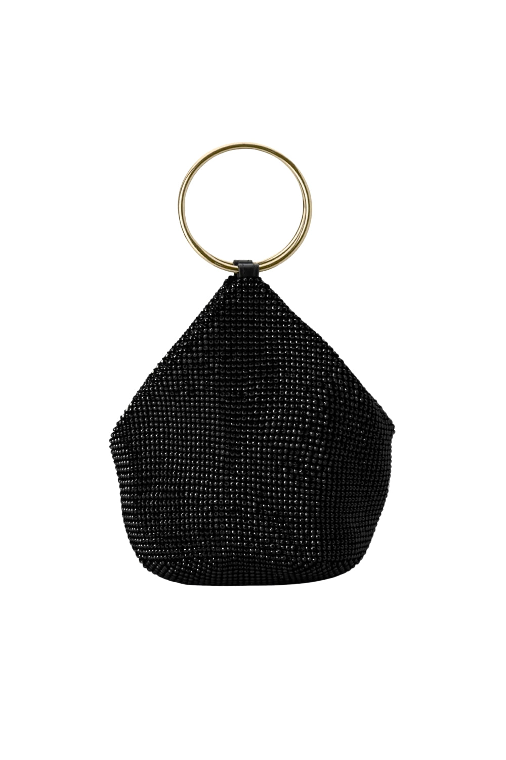 Ellie Crystal Mesh Handle Bag Black