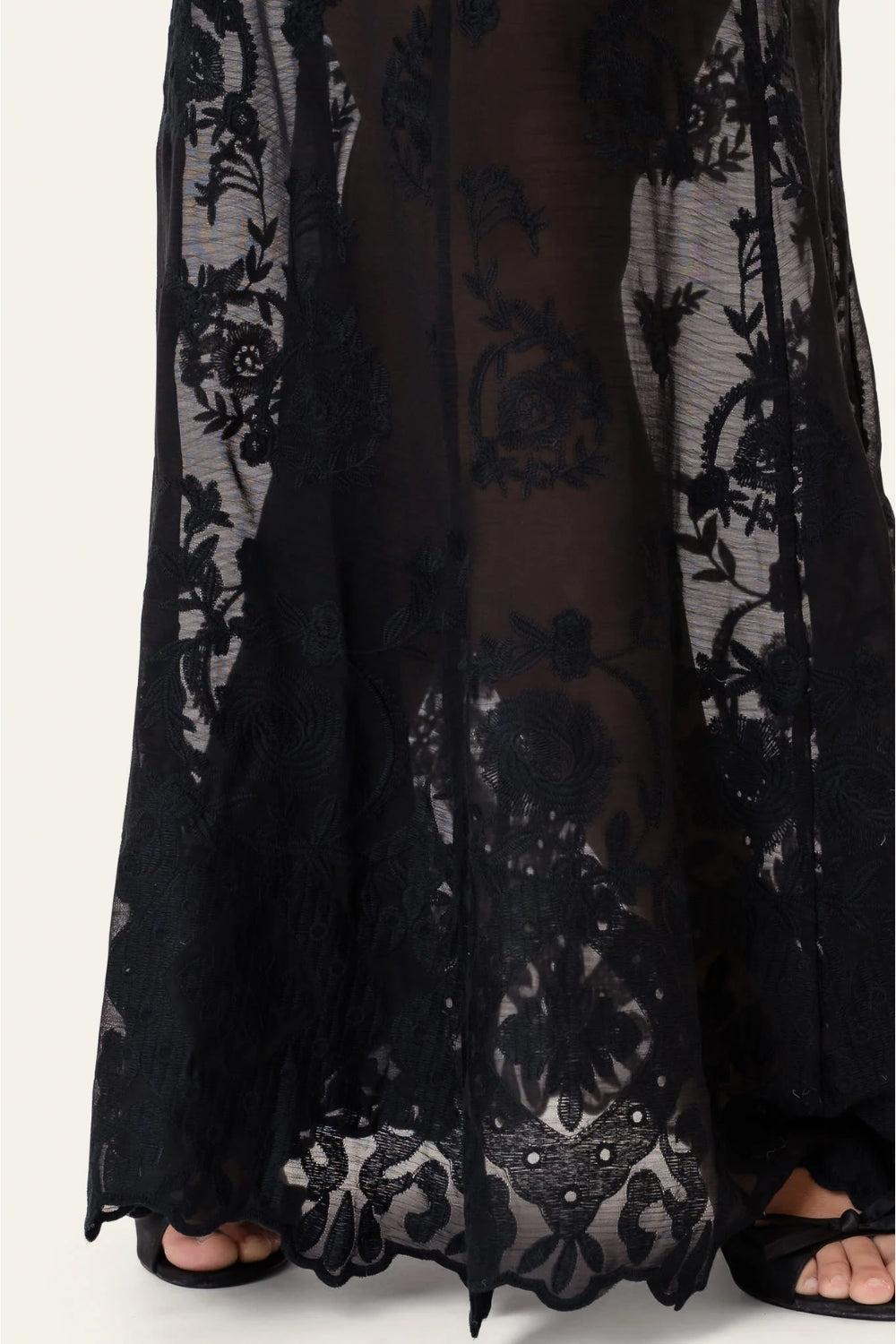 EllinorIC Lace Maxi Skirt Vintage Black