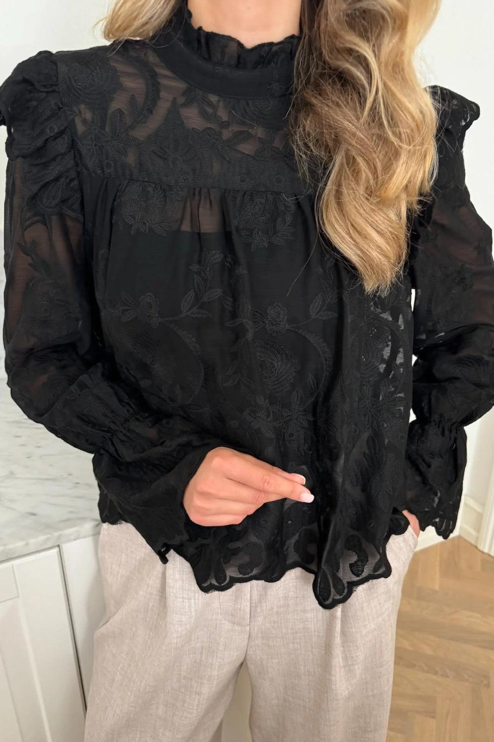 EllinorIC Lace Shirt Vintage Black