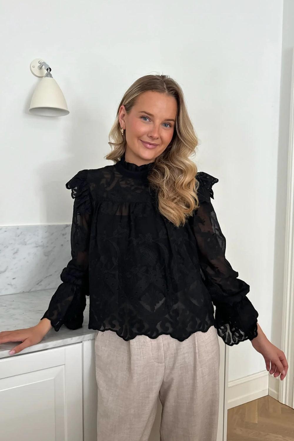 EllinorIC Lace Shirt Vintage Black