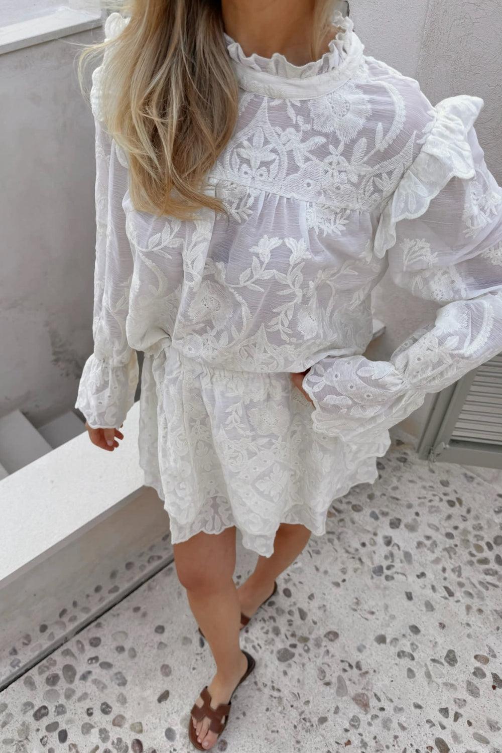 EllinorIC Lace Shirt Vintage White