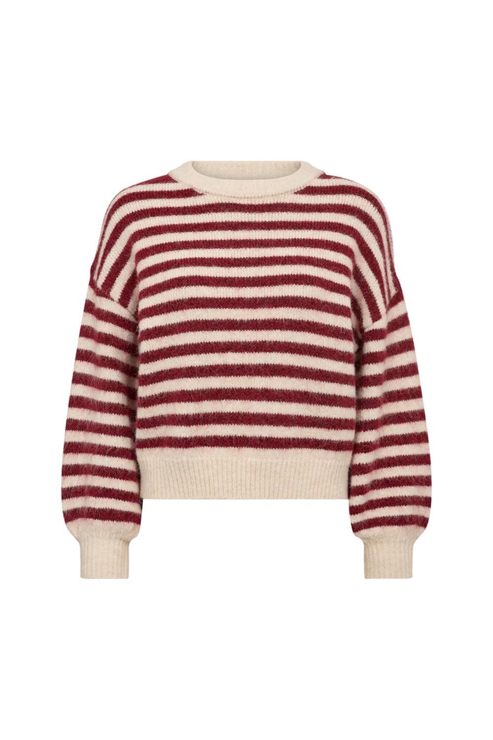 Else Knit Pullover Off white/bordeaux