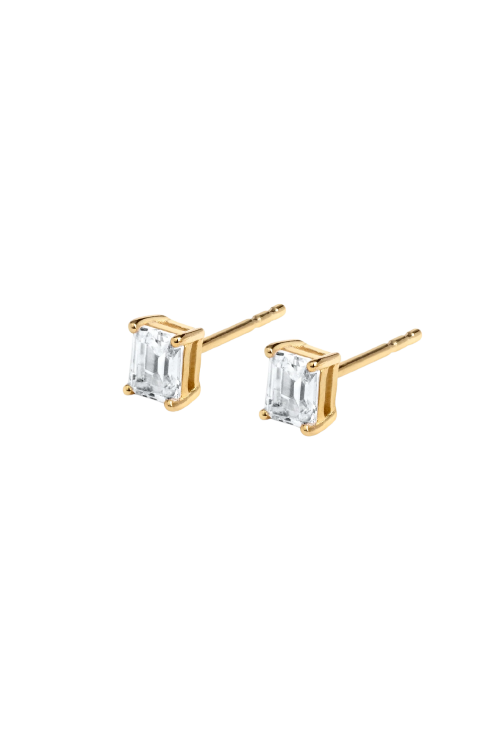 Emerald Studs Small Gold