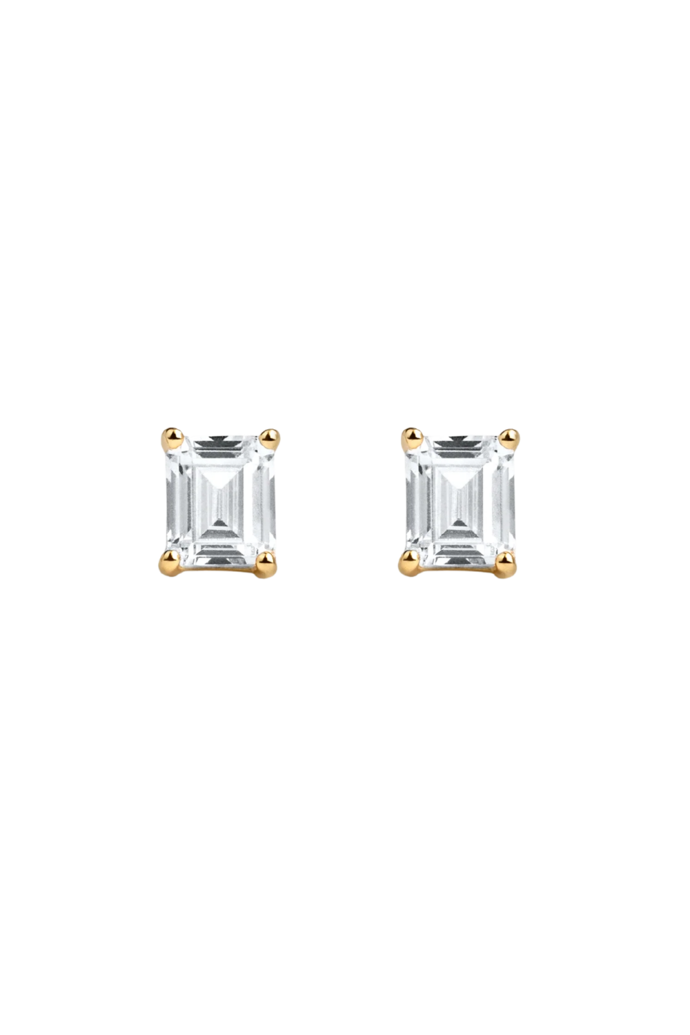 Emerald Studs Small Gold