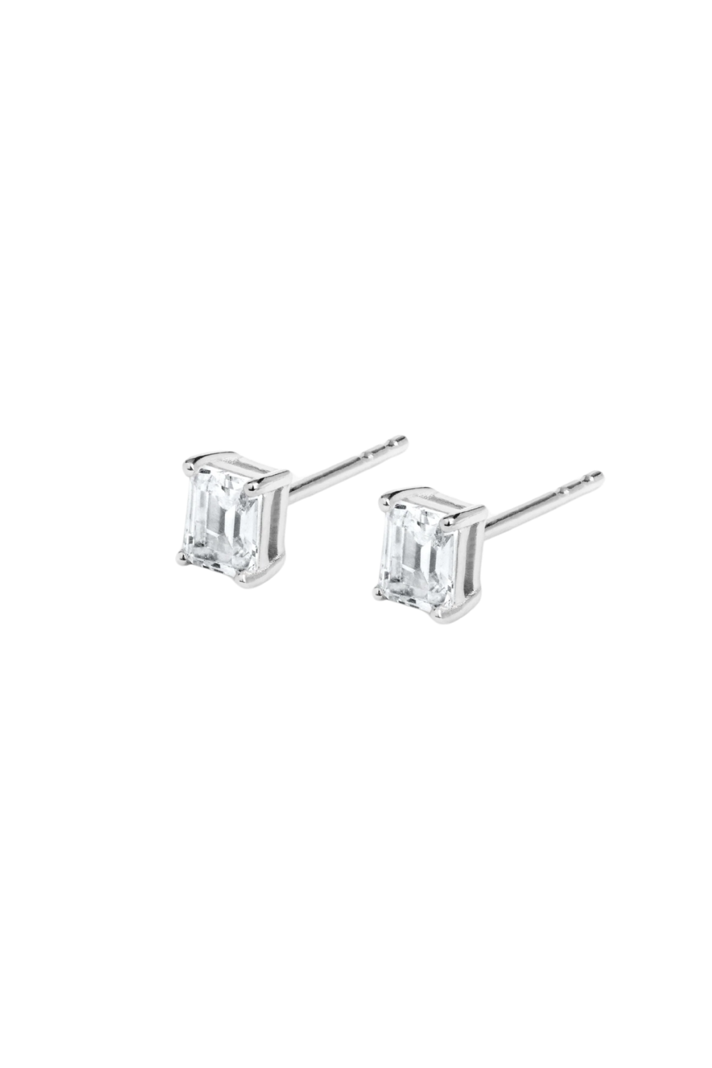 Emerald Studs Small Silver