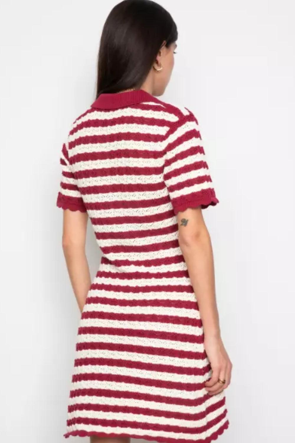 Emery Dress Berry Stripe