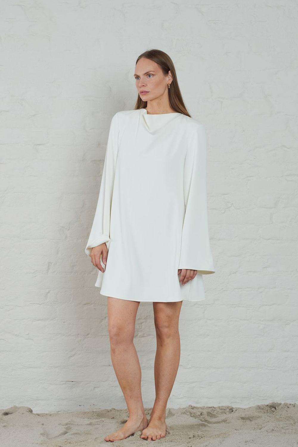 Erin Crepe Dress Creme