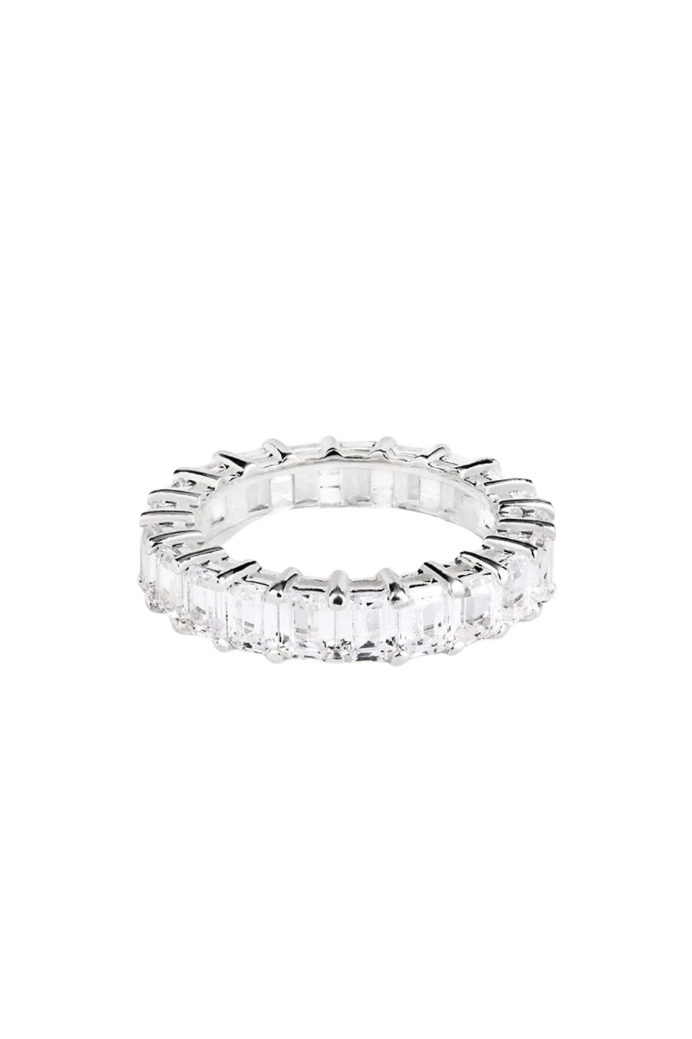 Eternity Emerald Ring Silver