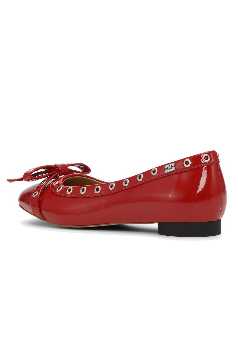 Eyelets Bow Ballerina Naplack Racing Red