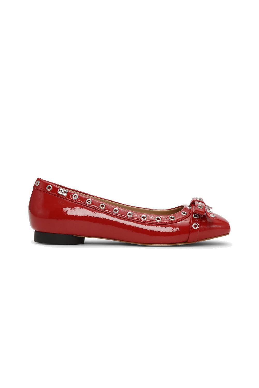 Eyelets Bow Ballerina Naplack Racing Red