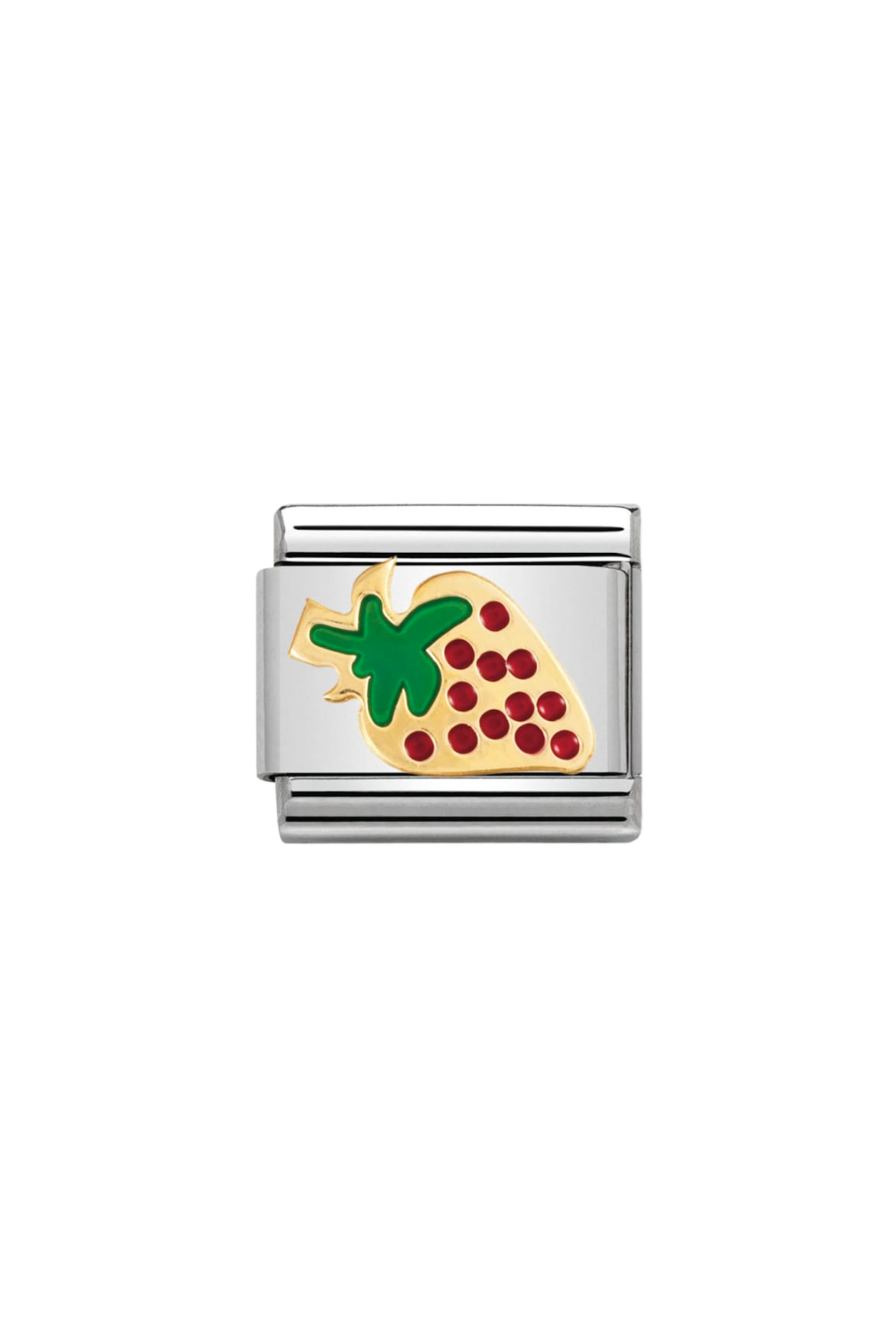 FRUITS 18k Gold & Enamel, Strawberry