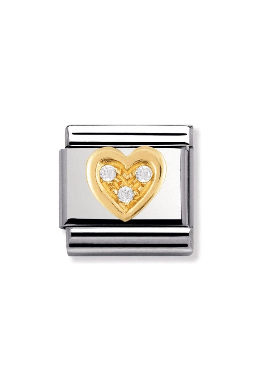 FUN 18K Gold & CZ Heart