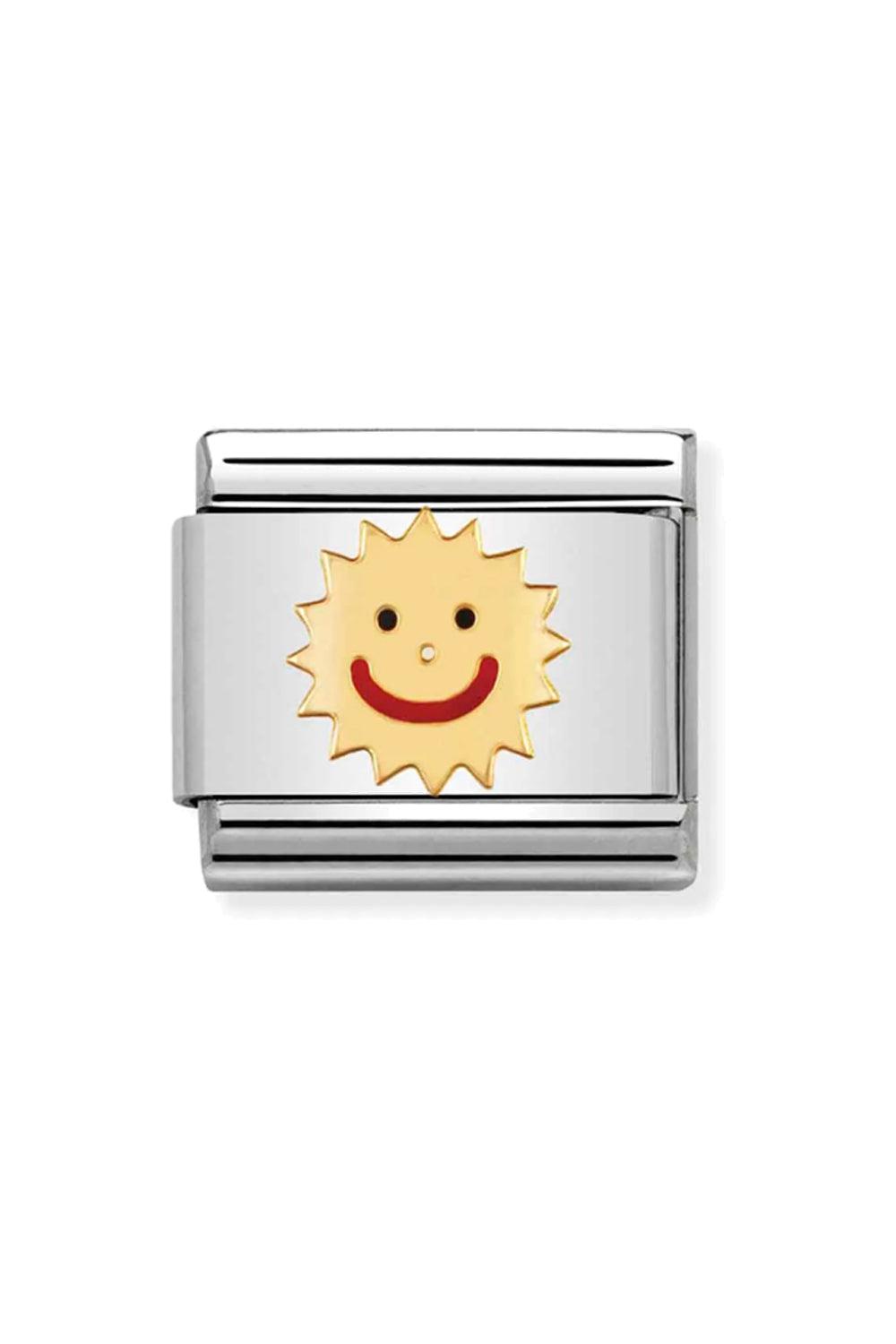 FUN 18k Gold & Enamel sun smile