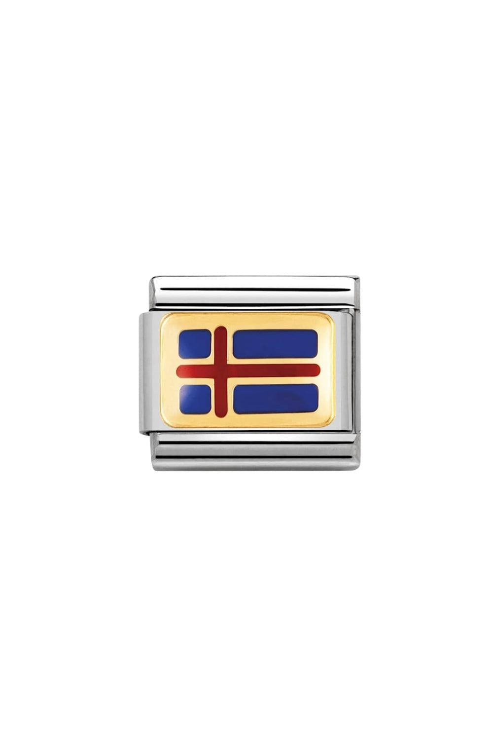 Flag 18k Gold & enamel Iceland