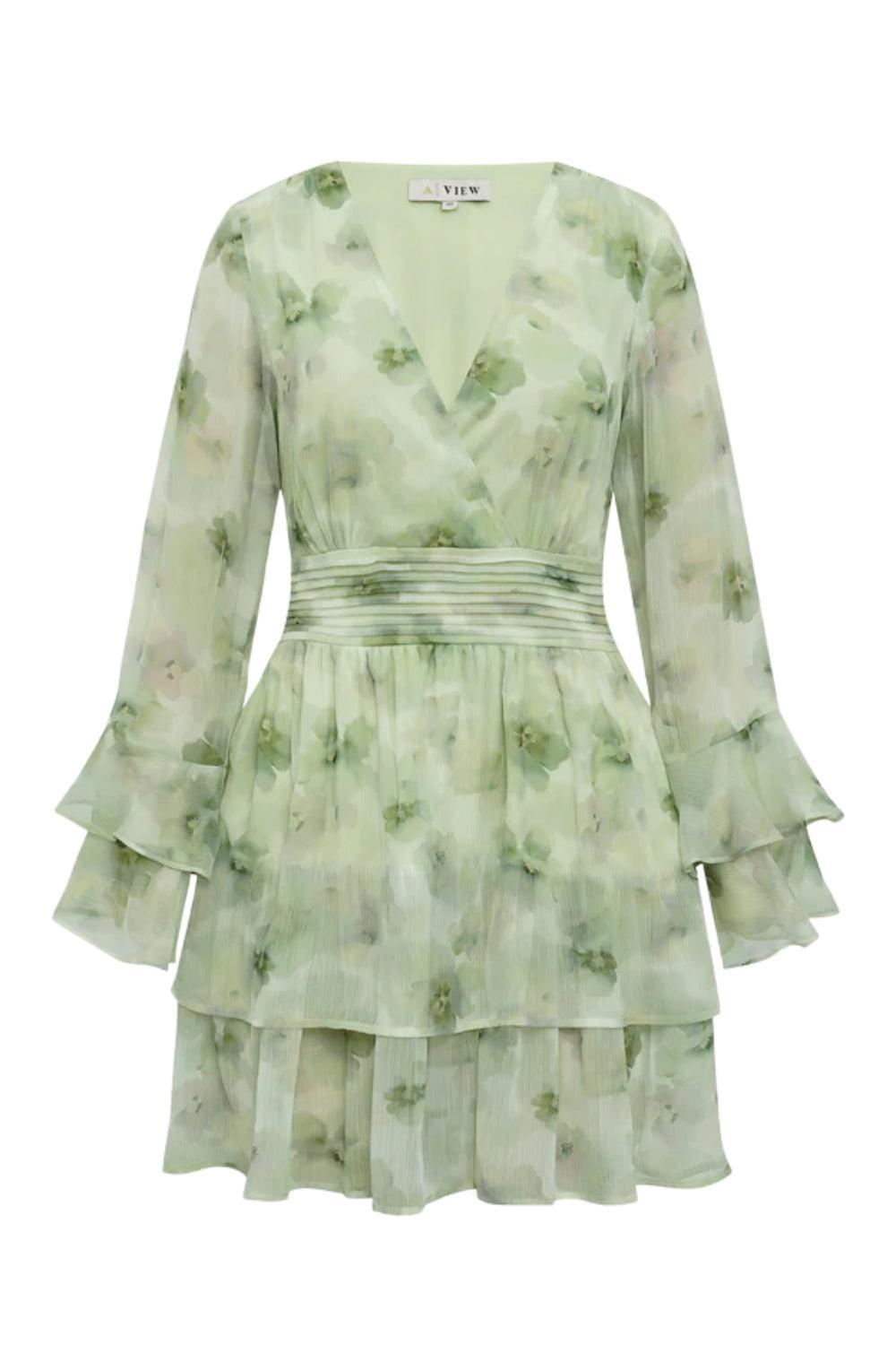 Florella short dress Dusty green