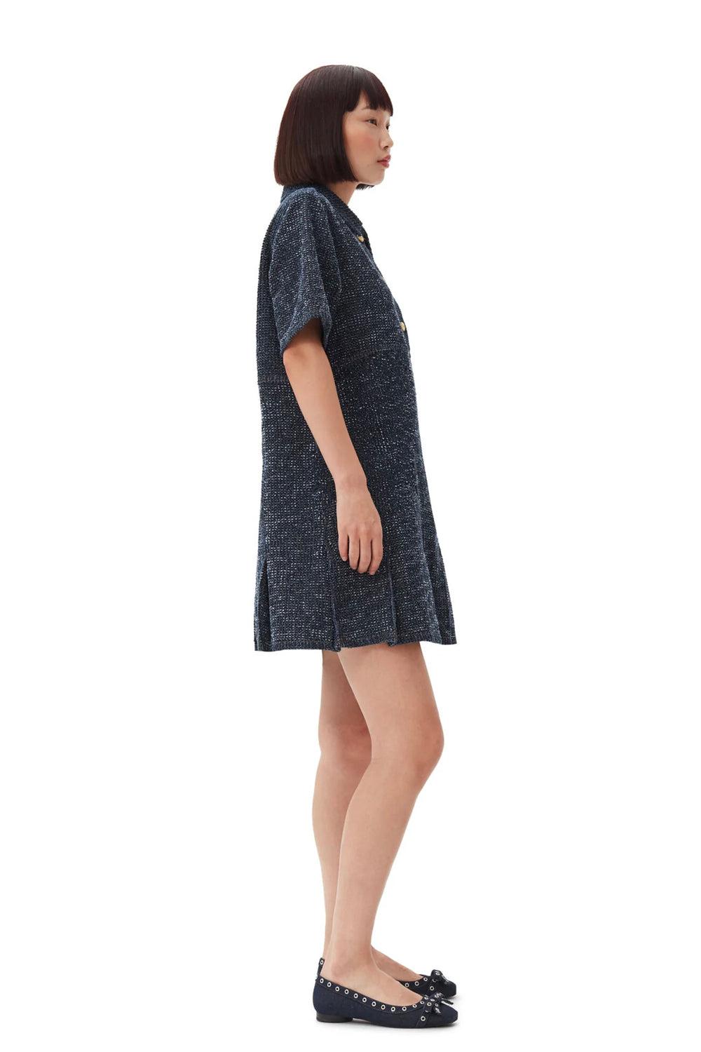 Fluffy Denim Mini Dress Rinse