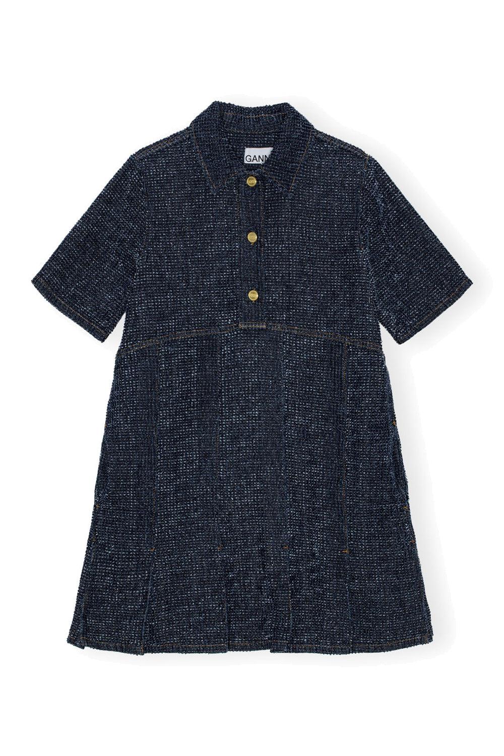 Fluffy Denim Mini Dress Rinse