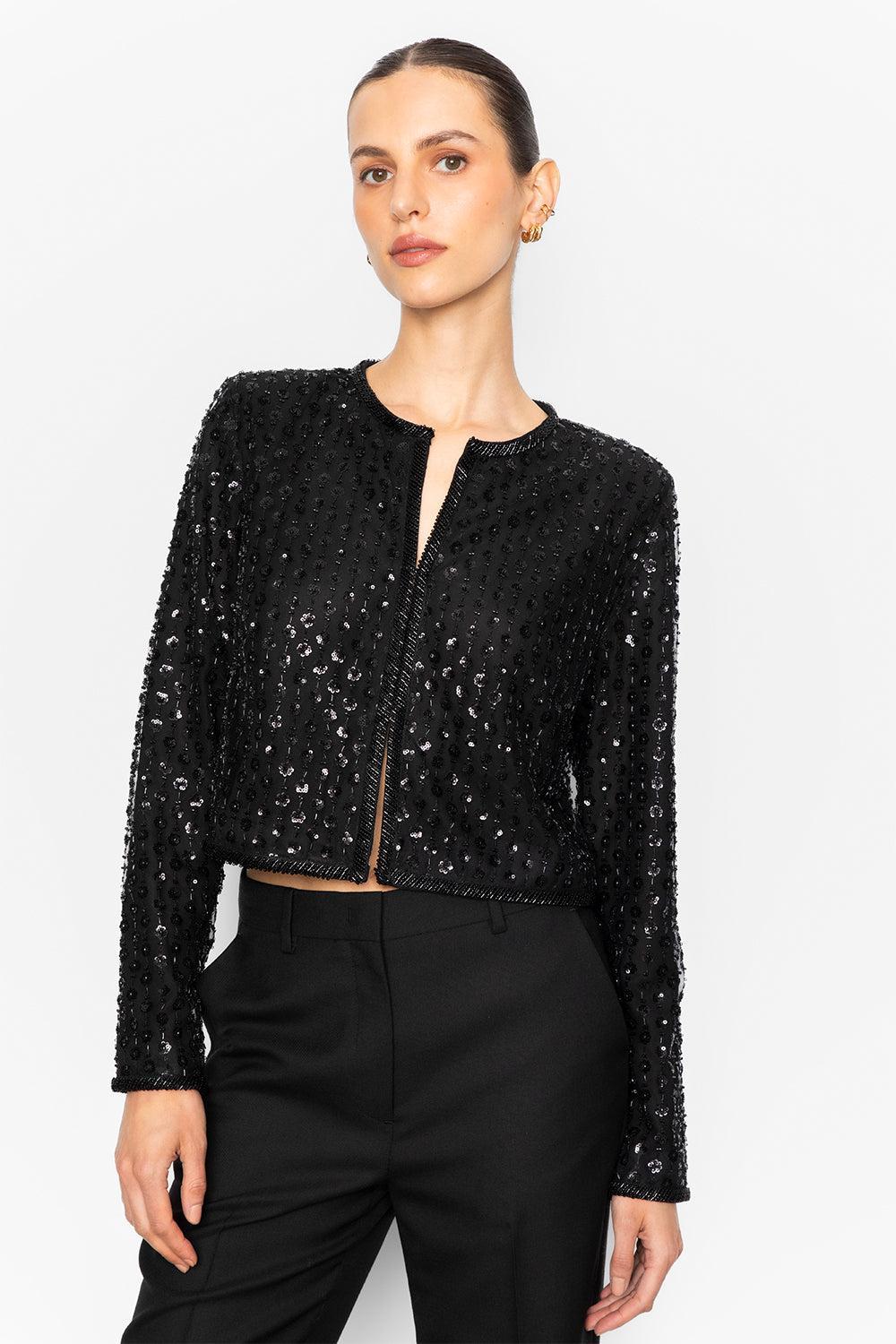 Francine Beaded Jacket Black