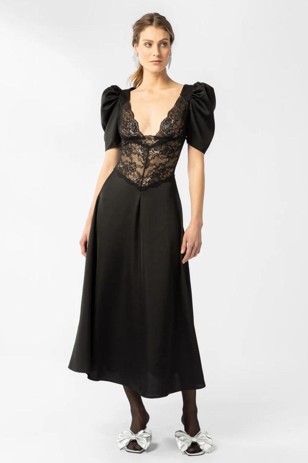 Francis Lace Midi Dress Black