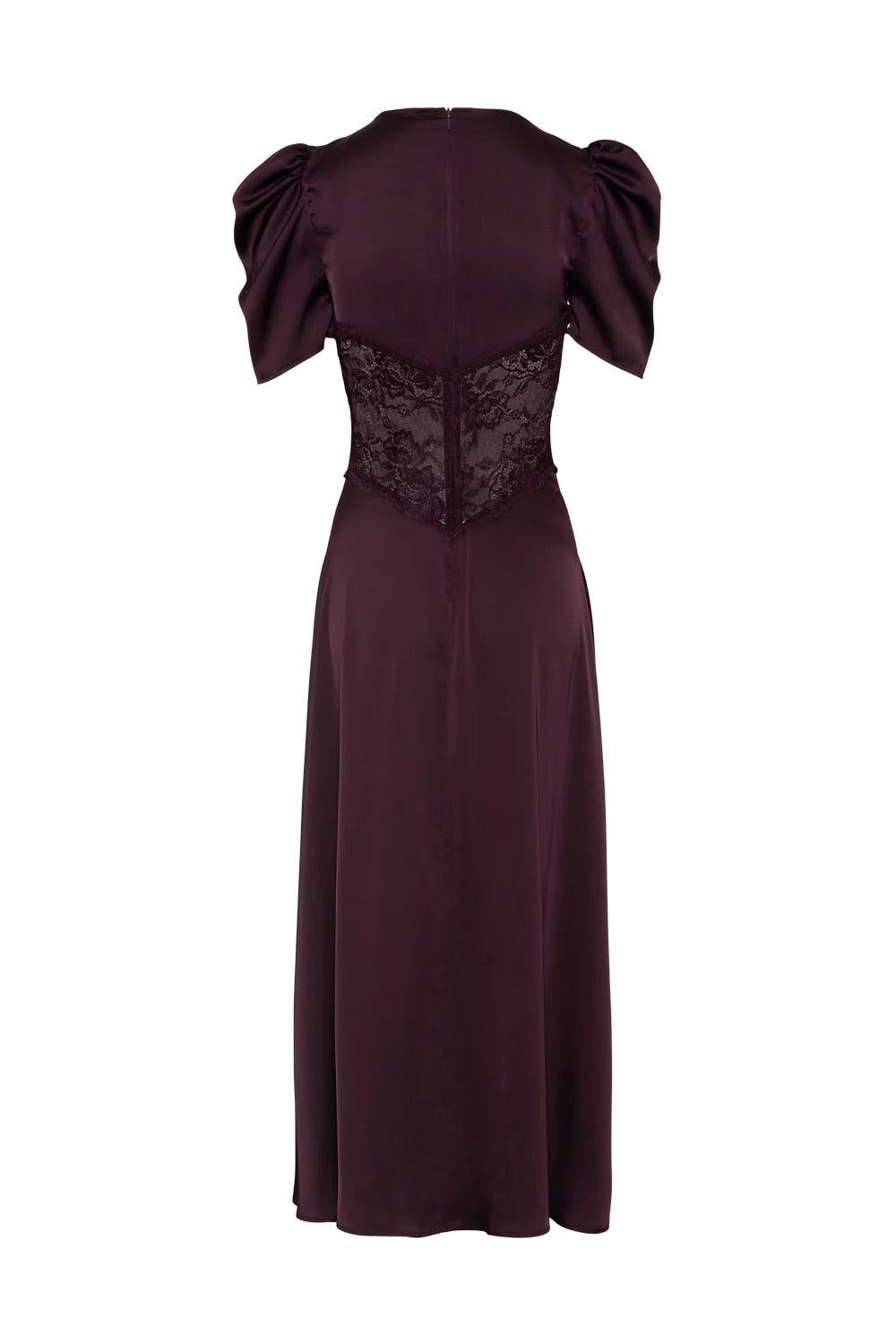 Francis Lace Midi Dress Burgundy