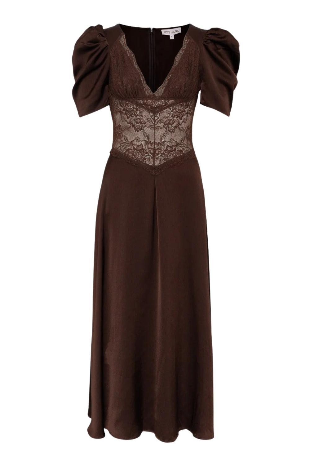 Francis Lace Midi Dress Espresso
