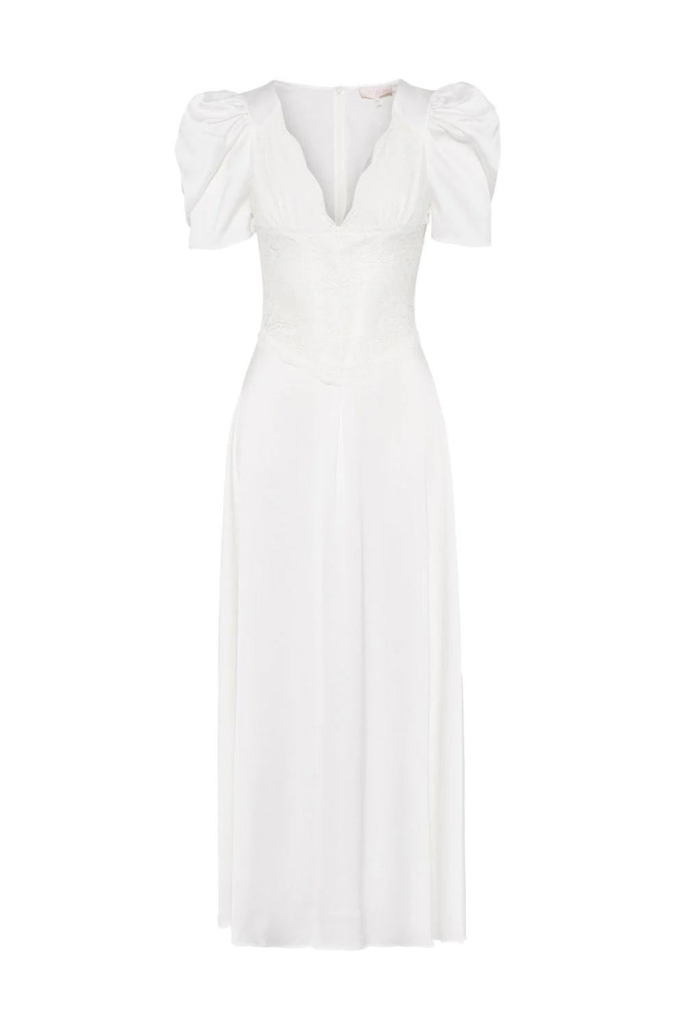 Francis Lace Midi Dress White