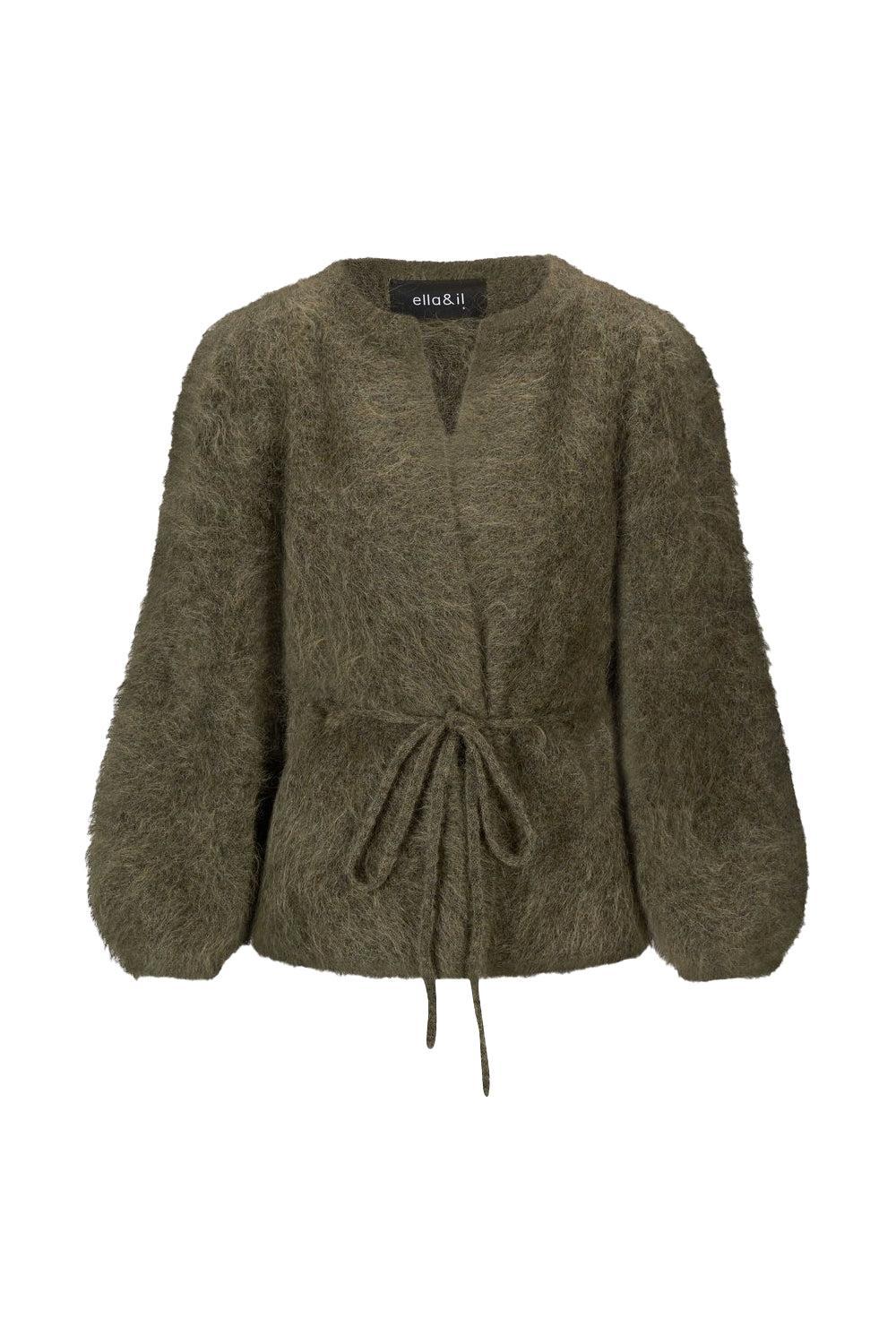 Fredrikke Chunky Cardigan Moss Green