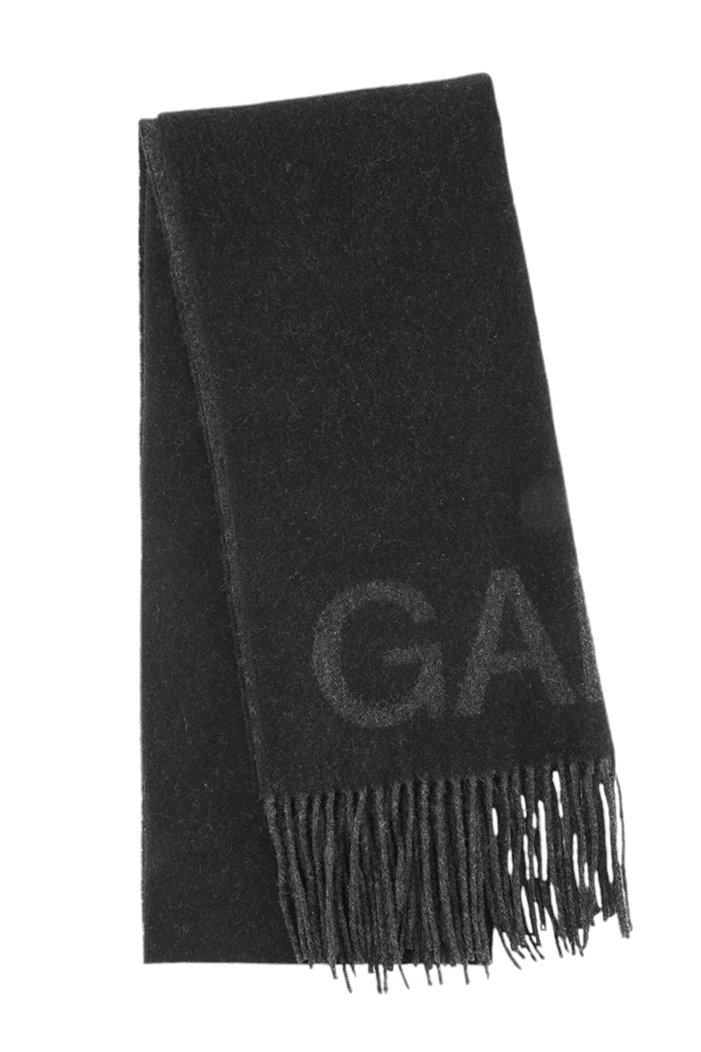 Fringed Wool Scarf Black