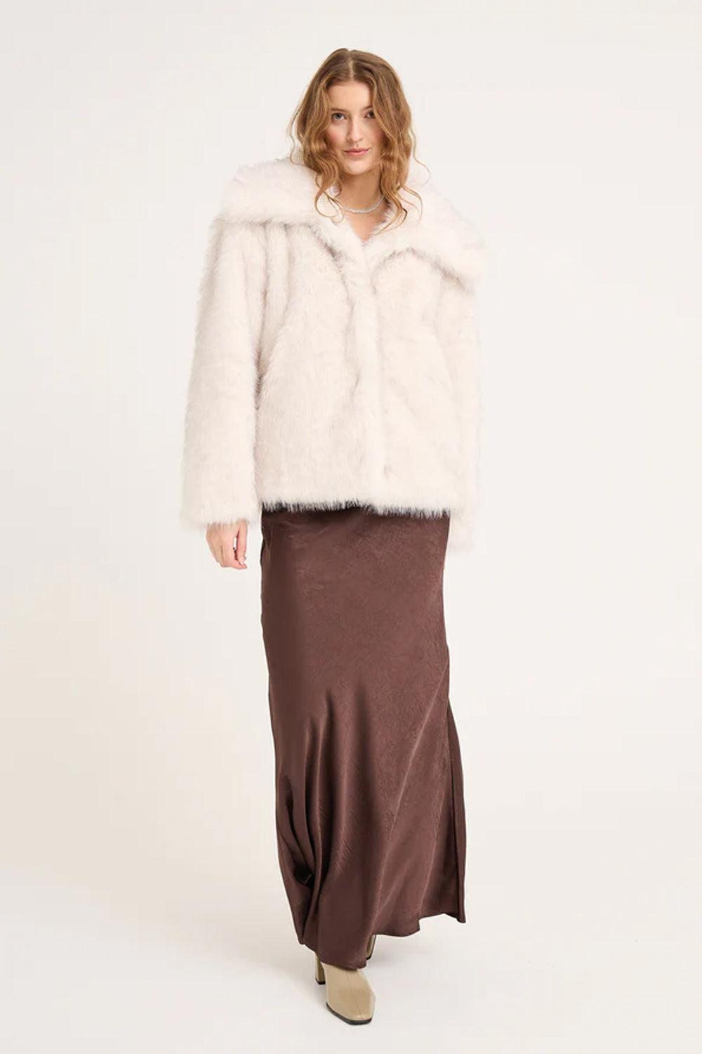 Fur Jacket White/black