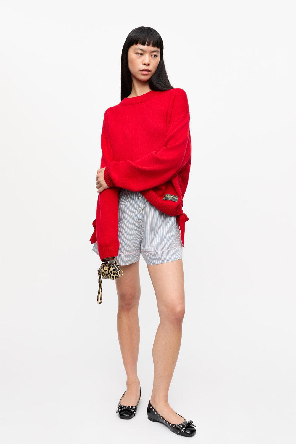 Future Wool Mix Oversized O-neck Racing Red