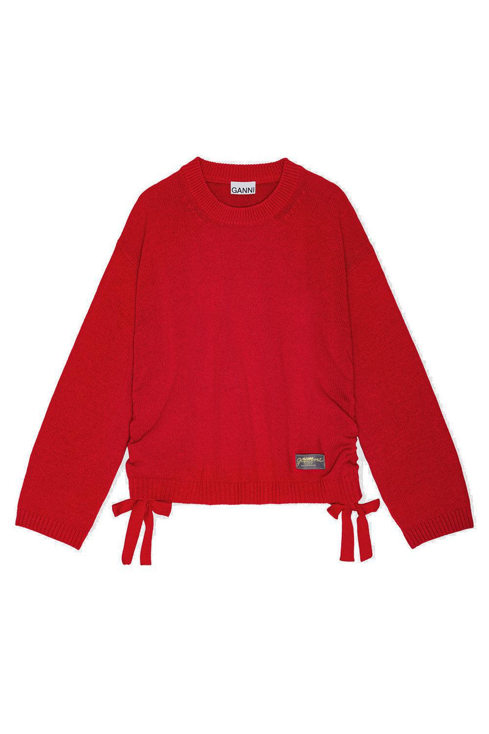 Future Wool Mix Oversized O-neck Racing Red