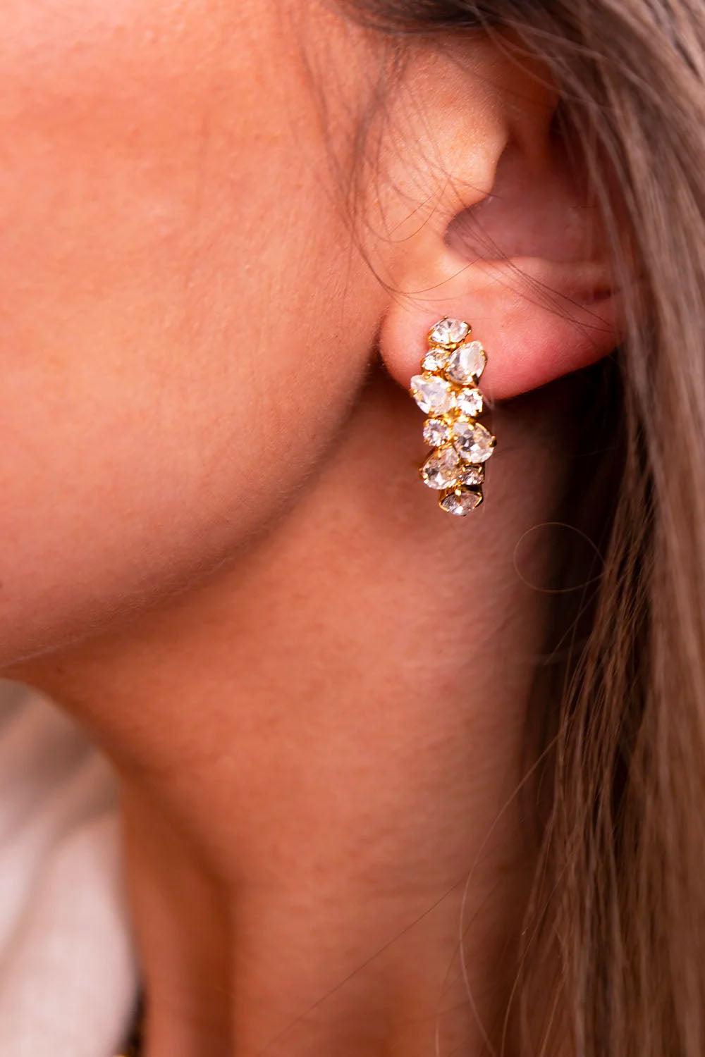 Gabriella Earrings Gold Crystal