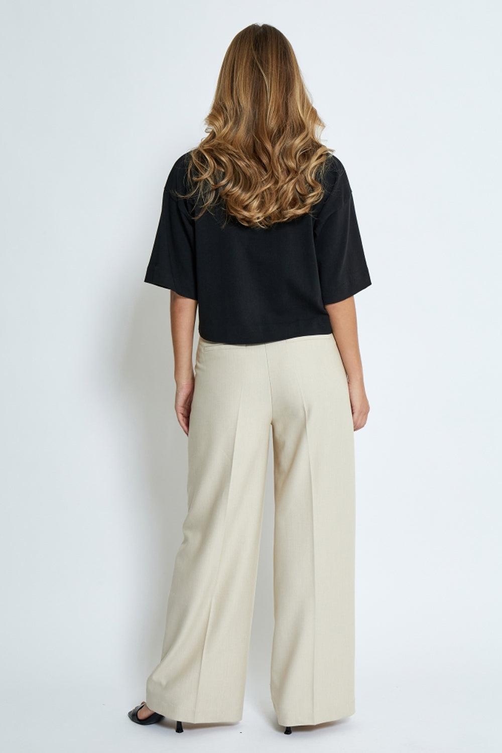 Gamma Cropped GOTS T-shirt Black