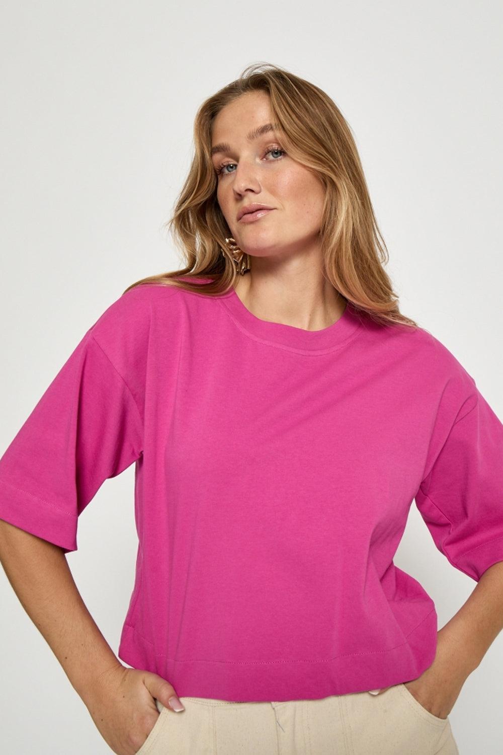 Gamma Cropped GOTS T-shirt Rose Violet