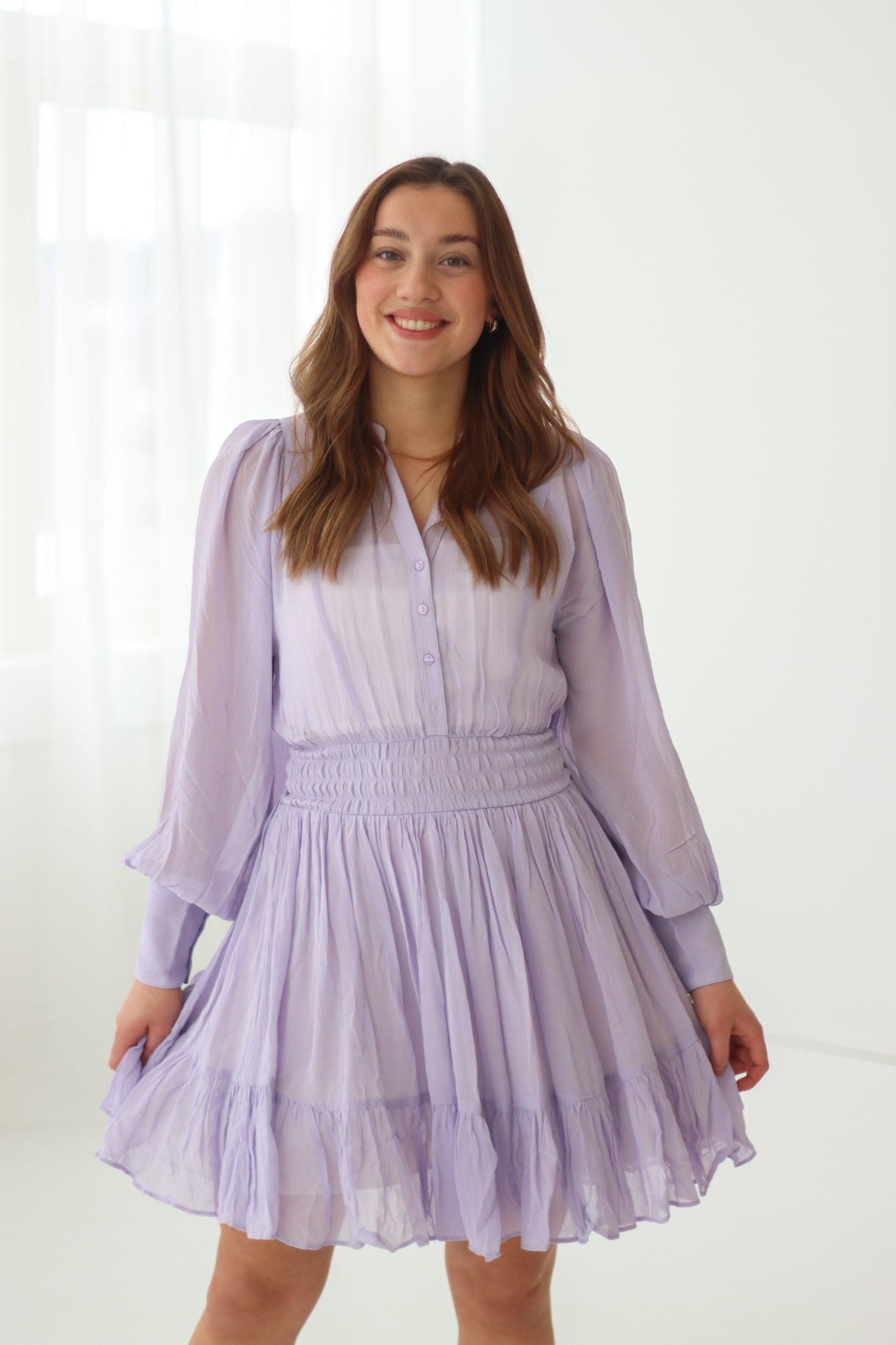 Georgette Mini Dress Lilac