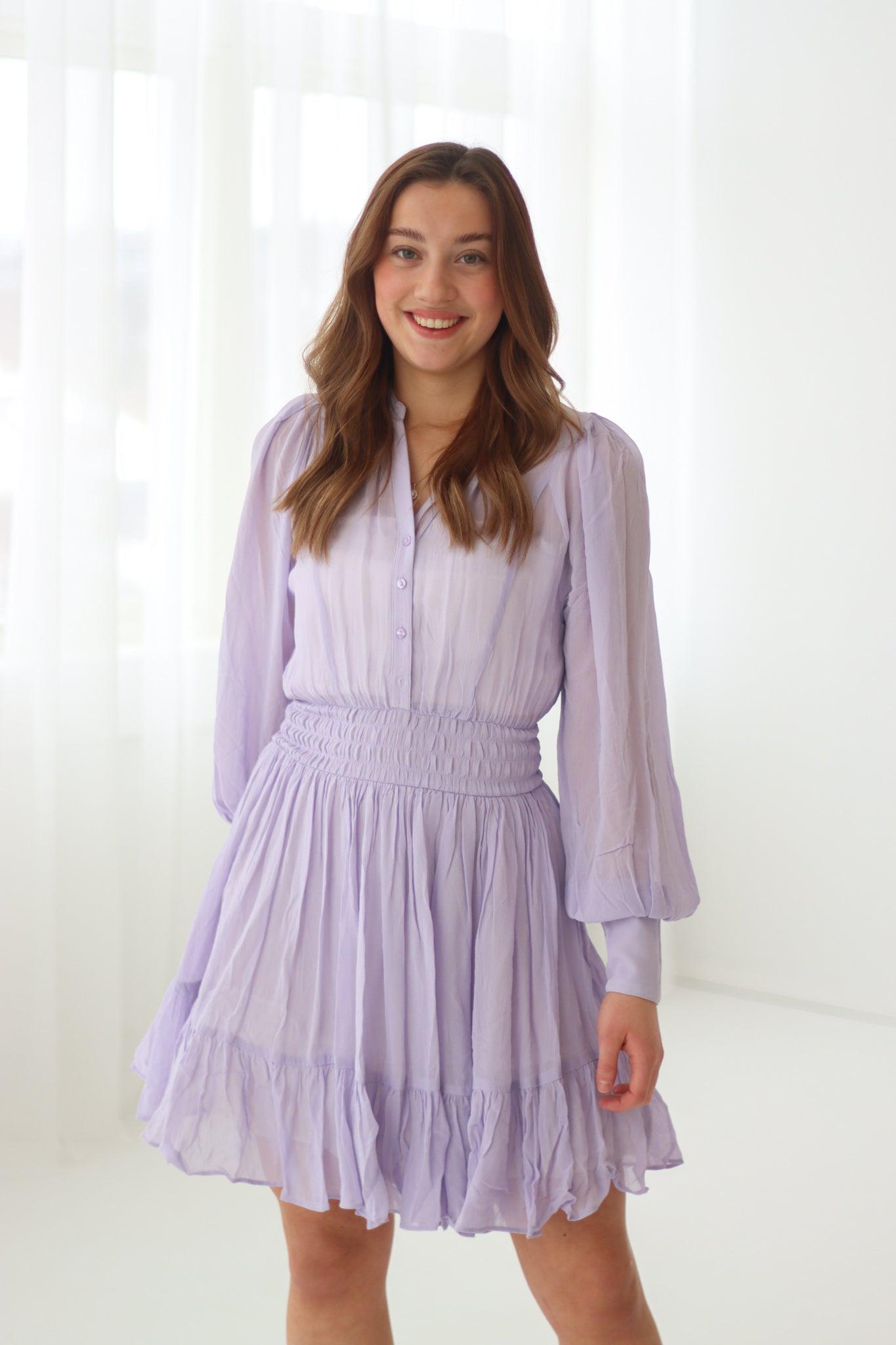 Georgette Mini Dress Lilac