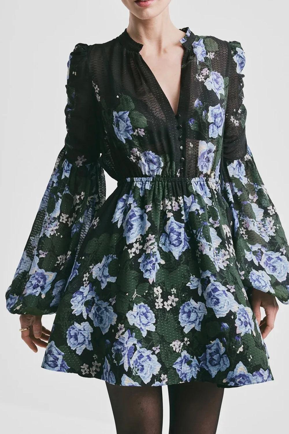 Georgette V-neck Dress Amadora