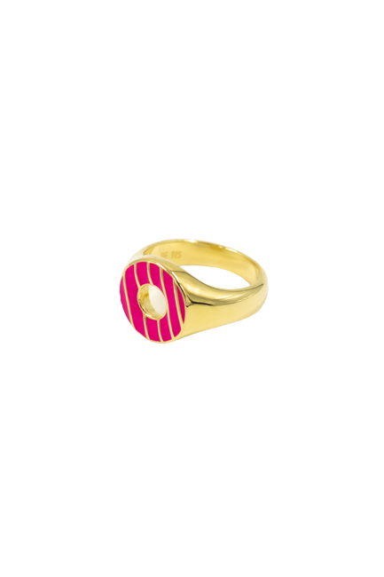 Glazed Donut Ring Gold/Pink
