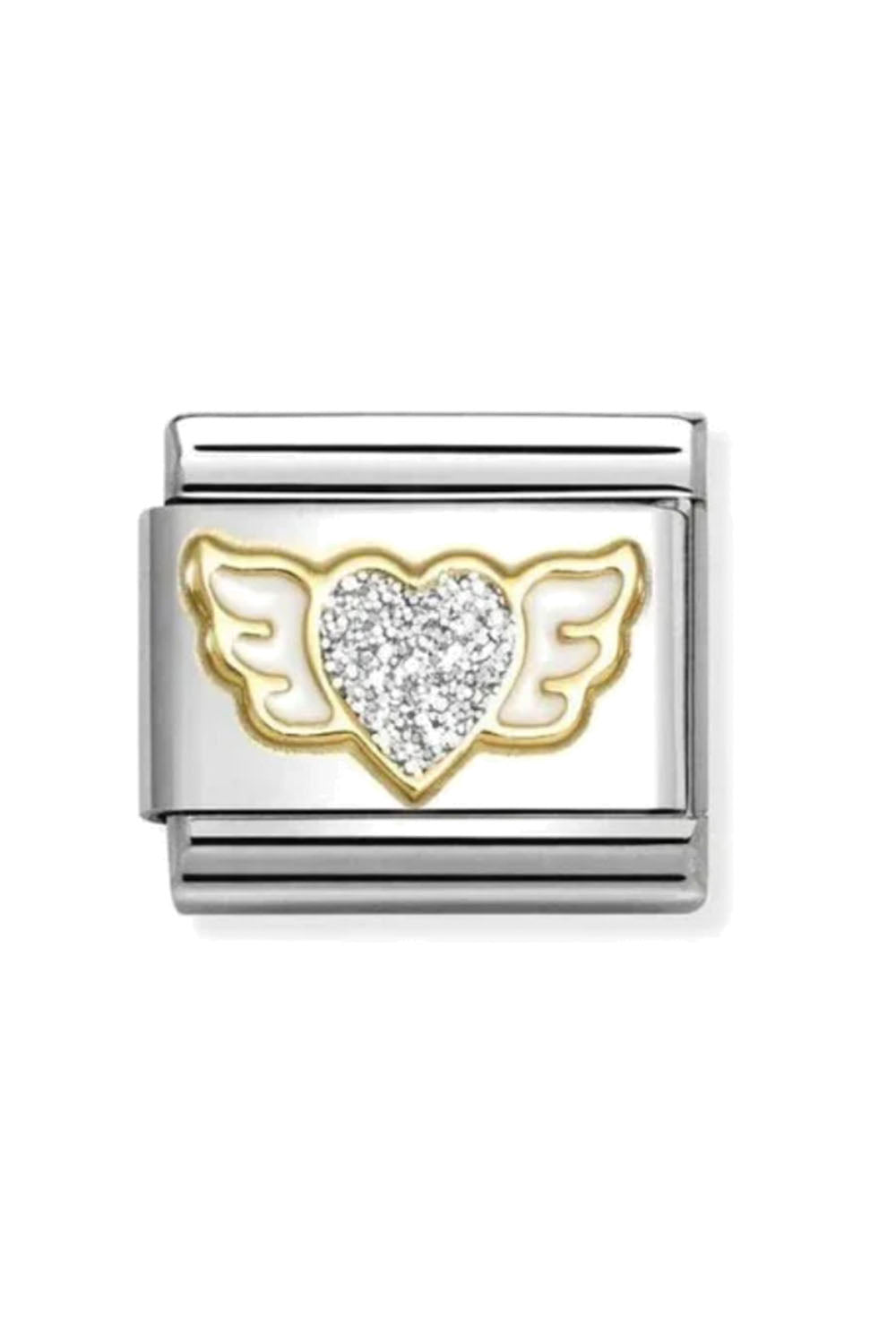 Glitter symbols 18k Gold & Enamel Winged Heart