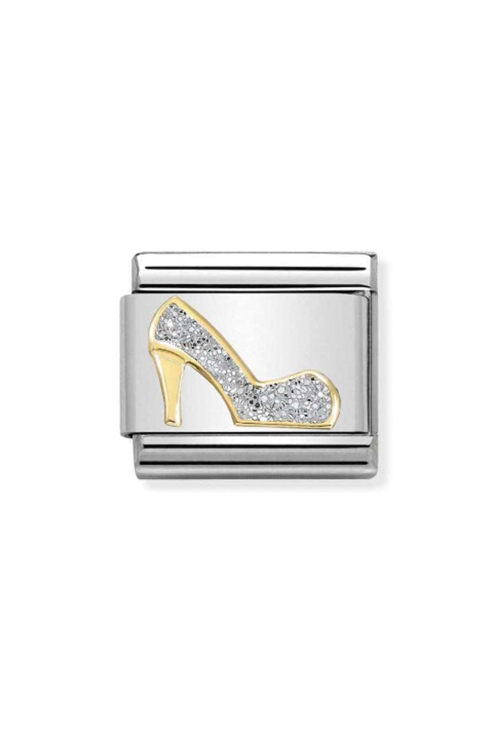 Glitter symbols 18k Gold & enamel silver shoe