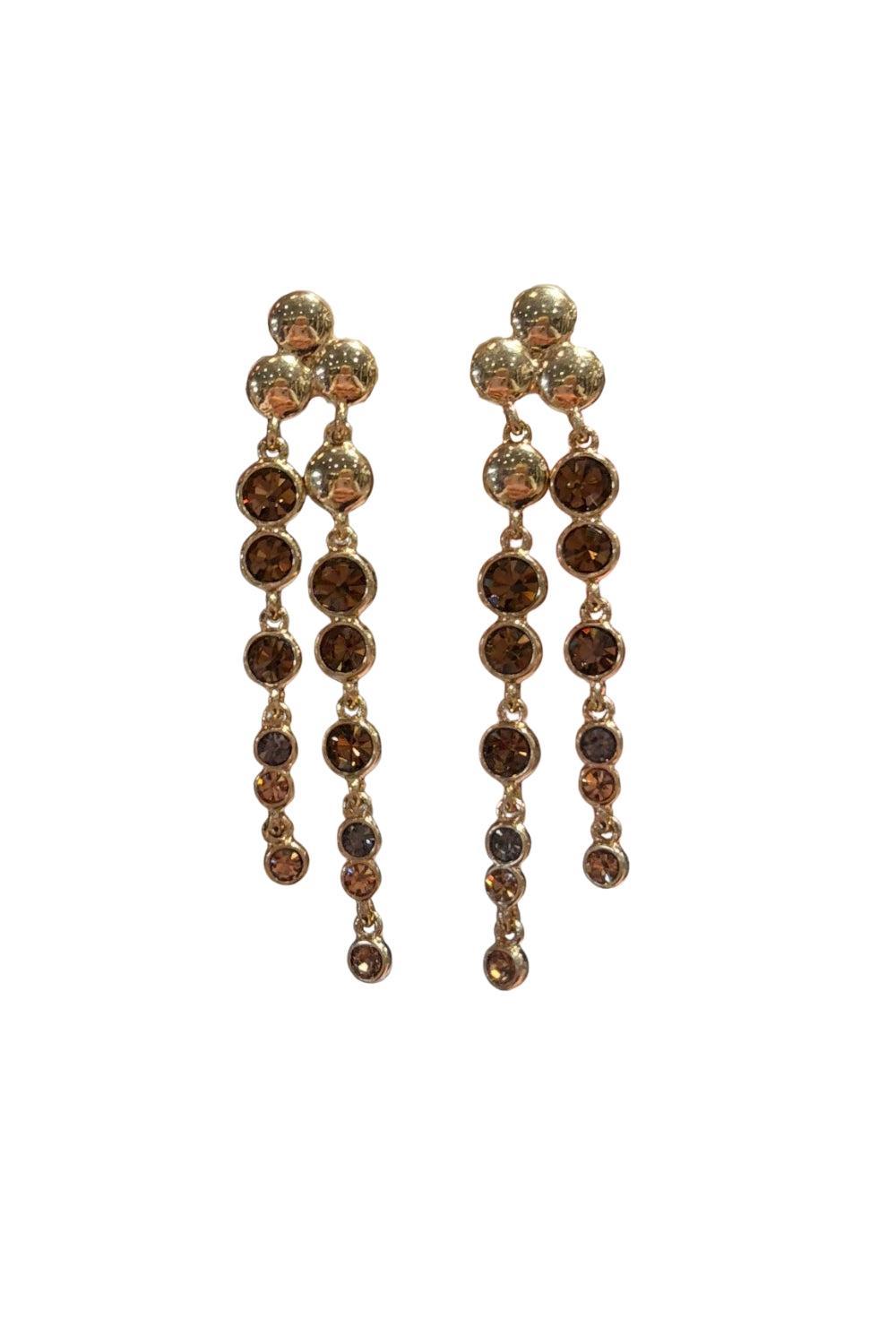 Glowing Tones Showpiece Brown Earrings