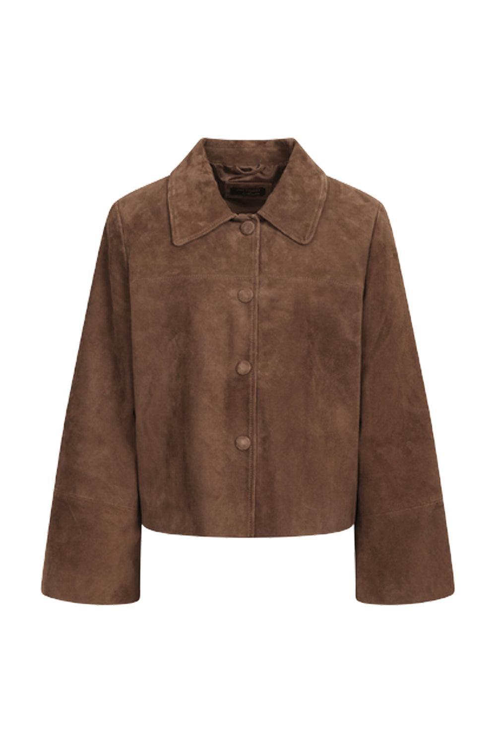 Gustava suede jacket chocolate brown