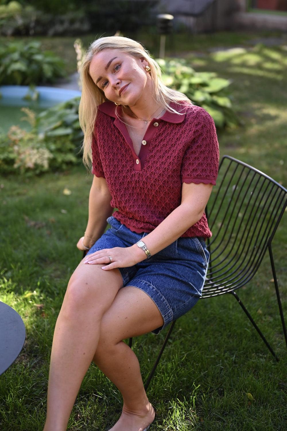Gwen Knit Tee Berry