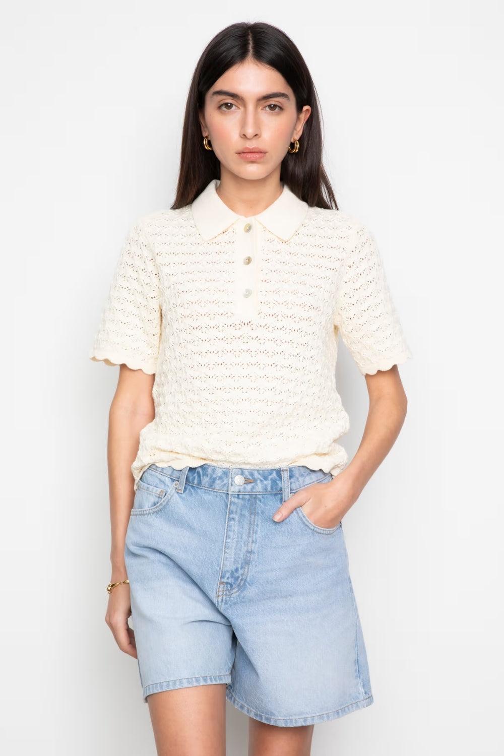 Gwen Knit Tee Cream