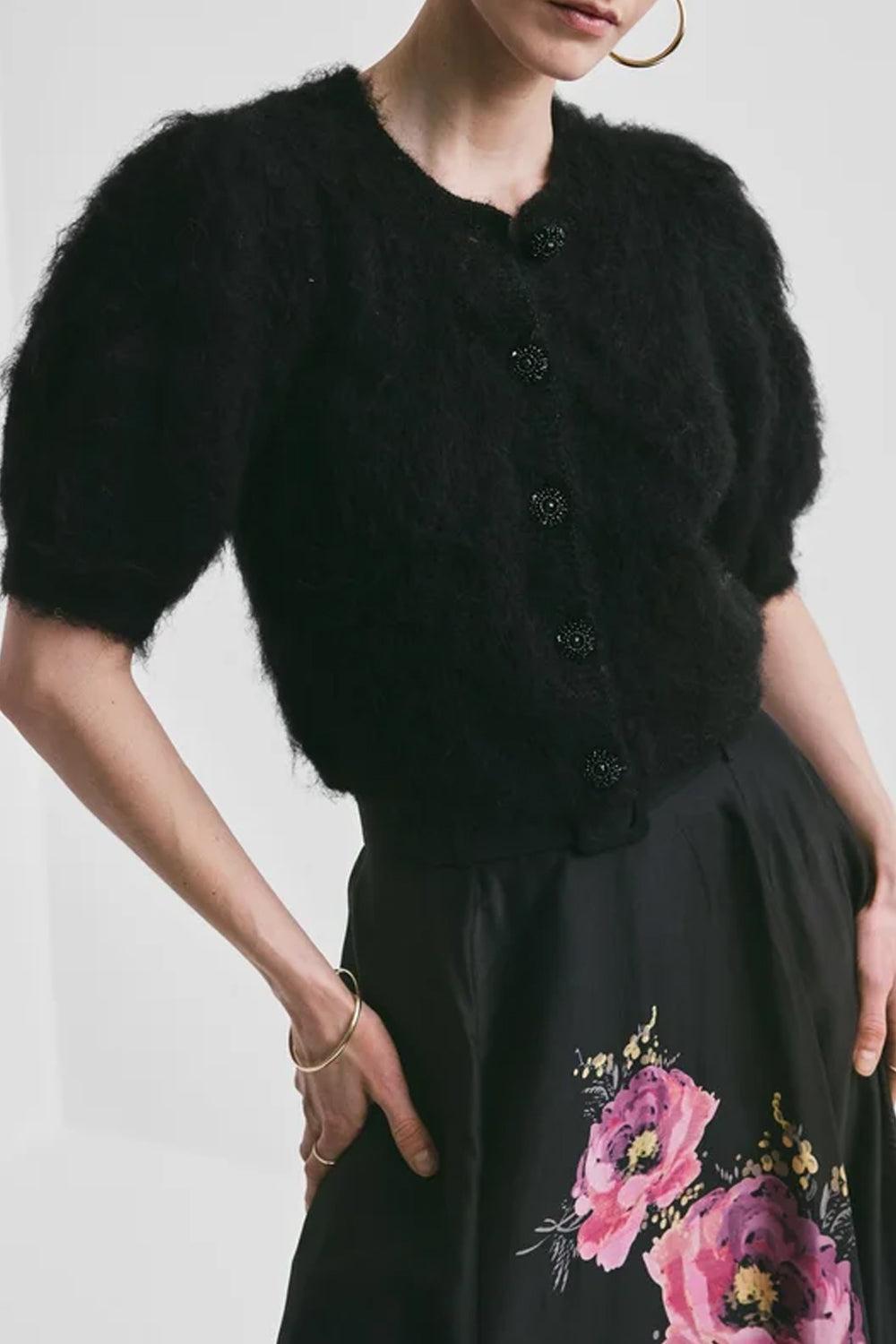 Hairy Knit Puffed Jacket