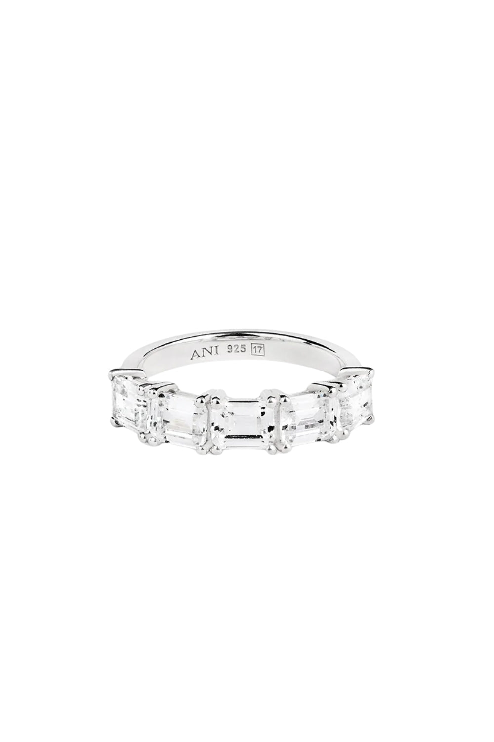 Half Emerald Ring Silver