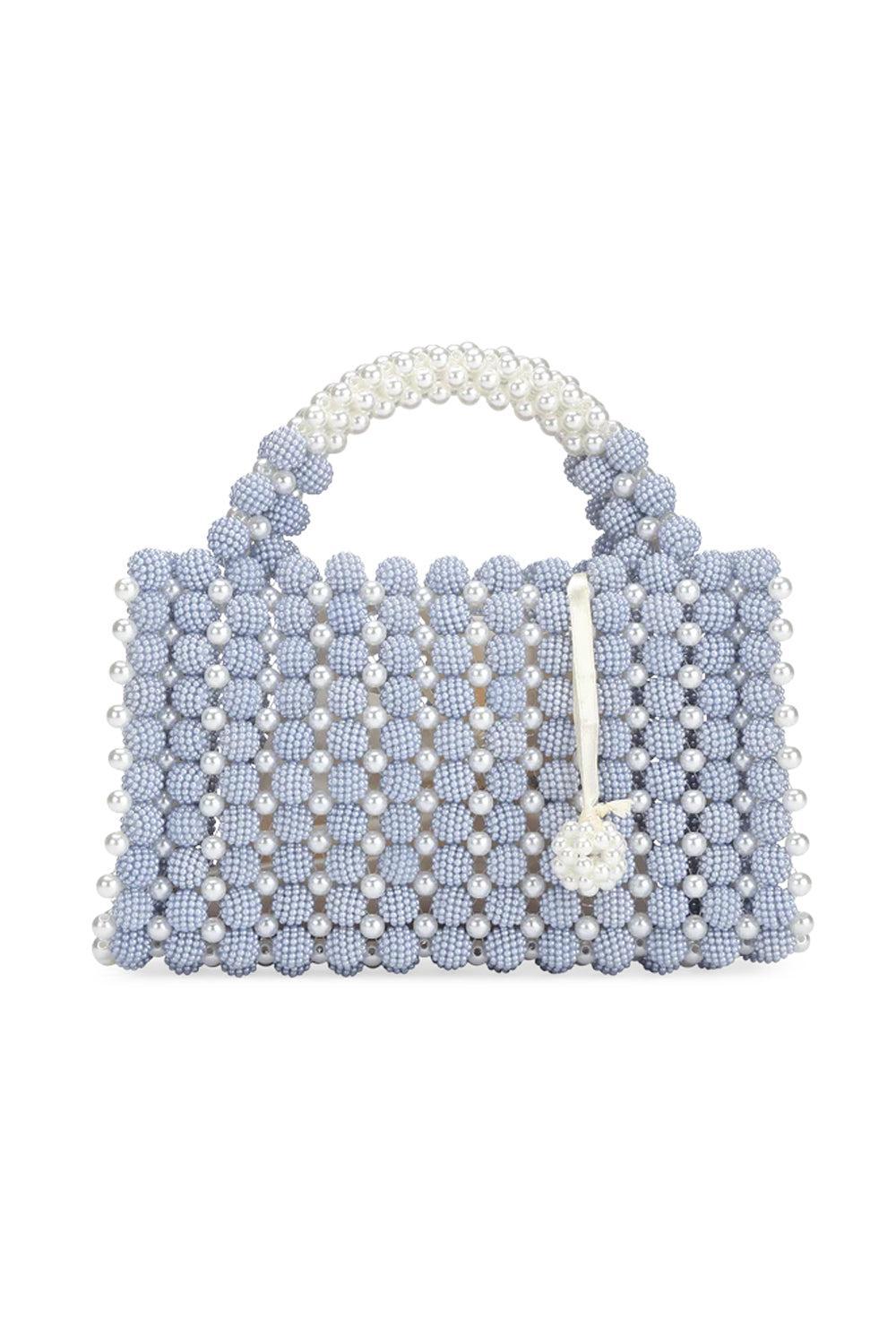 Handmade Pearl Bag Blue